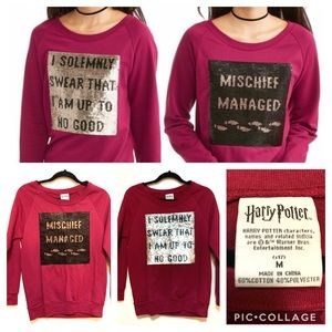 Harry Potter sequin sweater, size M, flip quote